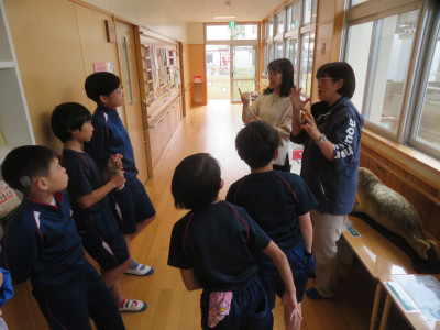 せつめいをきいています